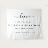 Welkom Trouwbord Zwart Goud Tapijt Wandkleed (Voorkant (horizontaal))