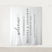 Welkom Trouwbord Zwart Goud Tapijt Wandkleed (Voorkant)