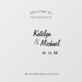 Welkom Trouwen Selfie Spiegel Elegante Kalligrafie Raamsticker (Vel)