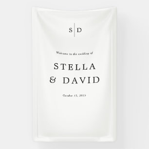 Welkom Trouwmonogram Fabric Banner