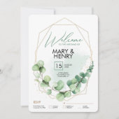 Welkom trouwpartij groene eucalyptus rsv kaart (Voorkant)