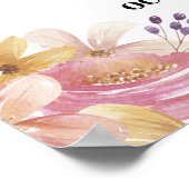 Welkom Trouwposter Waterverf Bloemenposter Poster (Hoek)