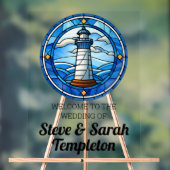 Welkom Trouwreceptie Teken Vuurtoren Nautisch Acryl Bord (Neutraal)