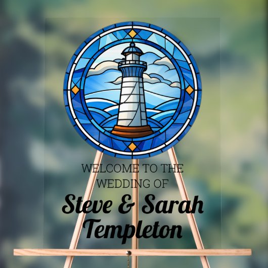 Welkom Trouwreceptie Teken Vuurtoren Nautisch Acryl Bord (Neutraal)