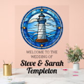 Welkom Trouwreceptie Teken Vuurtoren Nautisch Acryl Bord (Huwelijk)