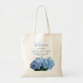 Welkom Trouwtassen Lichtblauwe Hortensia's Tote Bag (Voorkant)