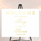 Welkom Trouwteken Goud Folie Afdrukken