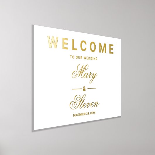 Welkom Trouwteken Goud Folie Afdrukken (Laagn)