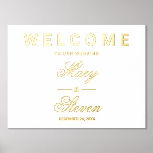 Welkom Trouwteken Goud Folie Afdrukken (Voorkant)
