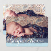 Welkom twee foto's Modern Birth Announounding Aankondiging (Voorkant / Achterkant)