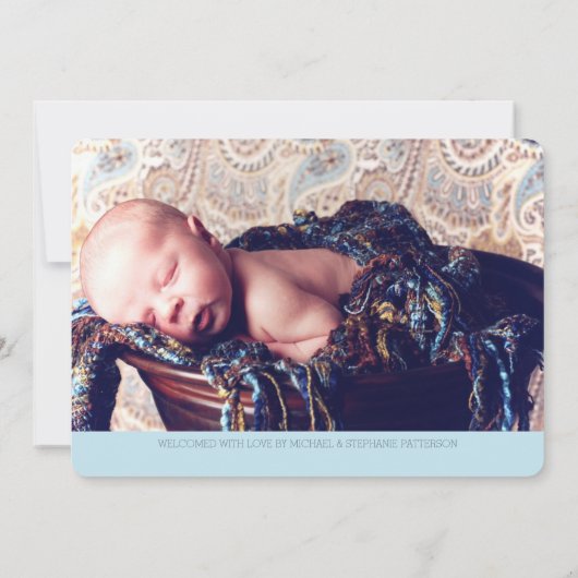 Welkom twee foto's Modern Birth Announounding Aankondiging (Achterkant)