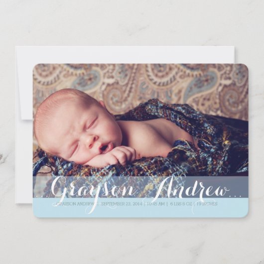 Welkom twee foto's Modern Birth Announounding Aankondiging (Voorkant)