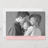 Welkom twee foto's Modern Birth Announounding Aankondiging (Achterkant)