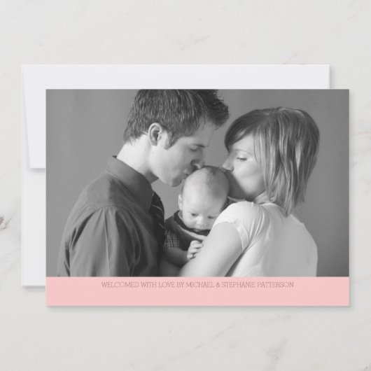 Welkom twee foto's Modern Birth Announounding Aankondiging (Achterkant)