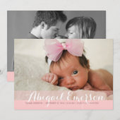 Welkom twee foto's Modern Birth Announounding Aankondiging (Voorkant / Achterkant)