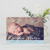 Welkom twee foto's Modern Birth Announounding Aankondiging (Staand voorkant)