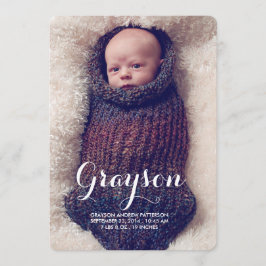 Welkom twee foto's Modern Birth Announounding Aankondiging