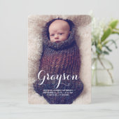 Welkom twee foto's Modern Birth Announounding Aankondiging (Staand voorkant)