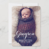 Welkom twee foto's Modern Birth Announounding Aankondiging (Voorkant)