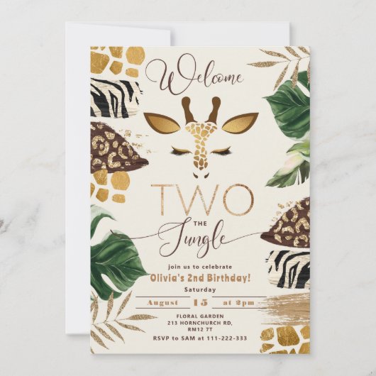 Welkom Twee Het Oerwoud 2e Verjaardag Kaart (Voorkant)