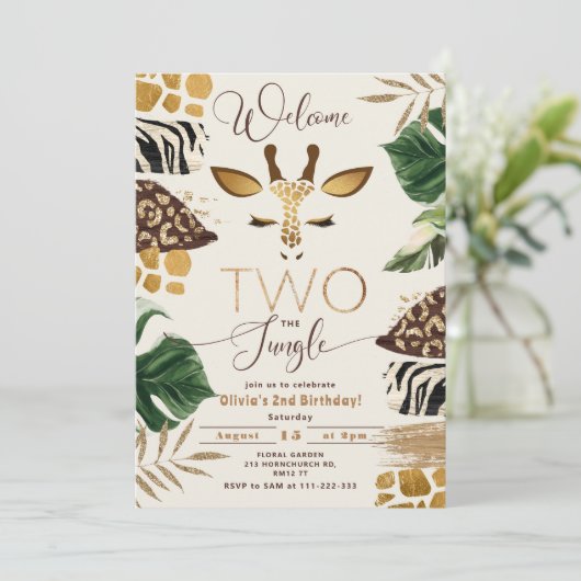 Welkom Twee Het Oerwoud 2e Verjaardag Kaart (Staand voorkant)