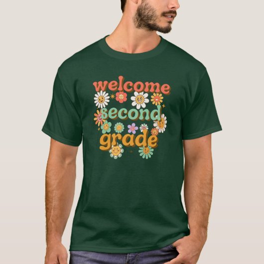 WELKOM TWEEDE KLAS WERK TERUG NAAR SCHOOL EERSTE D T-SHIRT (Voorkant)
