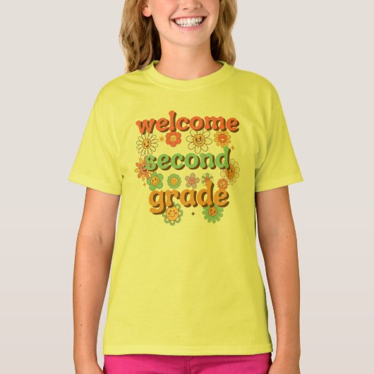 WELKOM TWEEDE KLAS WERK TERUG NAAR SCHOOL EERSTE D T-SHIRT (Voorkant)