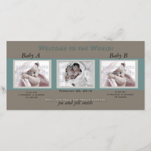 Welkom tweelingen aankondiging