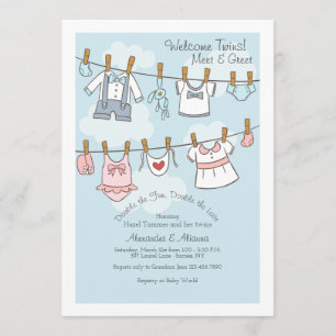 Welkom Twins ontmoeten en Greet Uitnodiging