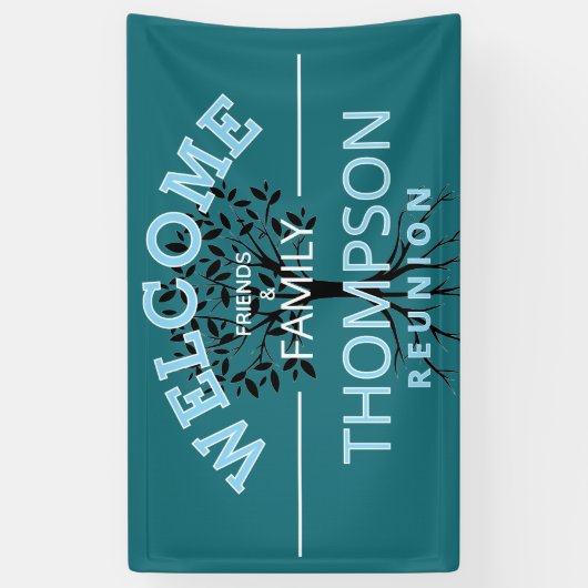 Welkom! Uitnodiging Familie reünie banner (Verticaal)