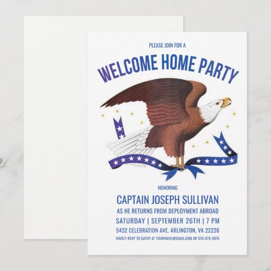 Welkom uitnodiging thuis | Militair | Eagle (Voorkant / Achterkant)