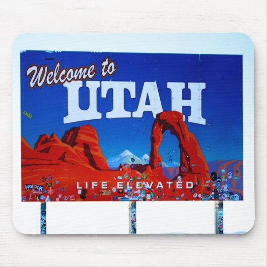 Welkom Utah bord Muismat (Voorkant)