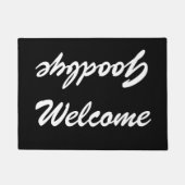 WELKOM VAARWEL deurmat | Zwart-wit (Voorkant)