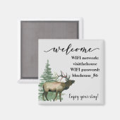 Welkom Vacation Rental Cabin Elk WIFI info Magneet (Voorkant / Achterkant)