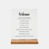 Welkom Vakantie Huis Regels Sjabloon Acryl Bord (Voorkant)