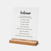 Welkom Vakantie Huis Regels Sjabloon Acryl Bord (Hoek)