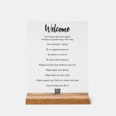 Welkom Vakantiehuis Regels Wi-Fi QR Code Acryl Bord (Voorkant)