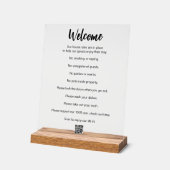 Welkom Vakantiehuis Regels Wi-Fi QR Code Acryl Bord (Hoek)