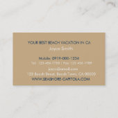 WELKOM! Vakantiewoningen in Beach Sunset Beach Visitekaartje (Achterkant)