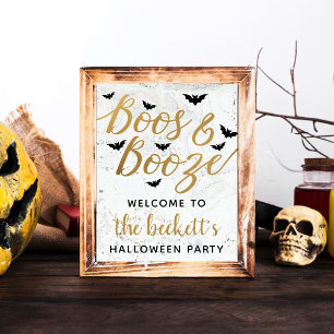 Welkom van Boos & Booze Adult Halloween Party Poster