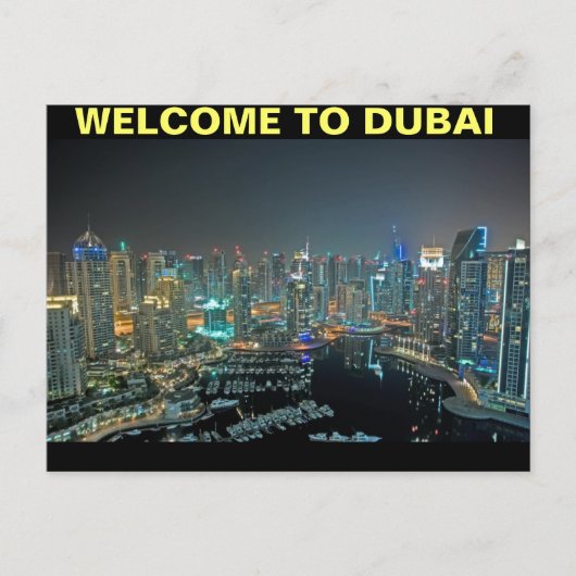 WELKOM VAN HET BRIEFKAART VAN DUBAI DOOR MOJISOLA  (Voorkant)