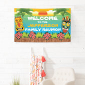 Welkom van Tiki Beach Sunset Family Reunion Spandoek (Insitu)