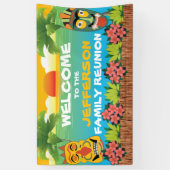 Welkom van Tiki Beach Sunset Family Reunion Spandoek (Verticaal)