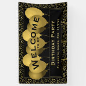 Welkom Verjaardag Leeftijd 95 Nummer Patroon Zwart Spandoek (Verticaal)