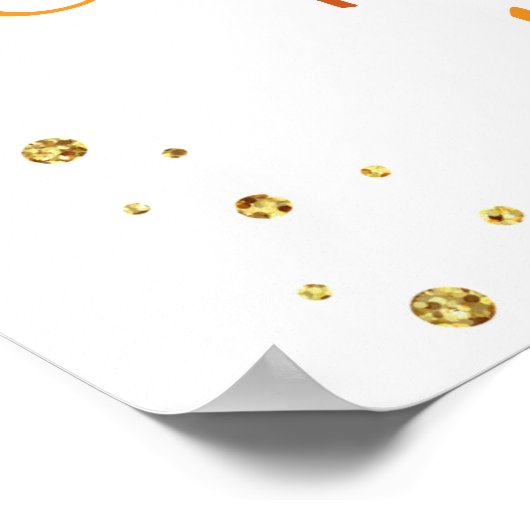 Welkom Verjaardag Party Poster Pompoen 1e Een (Hoek)