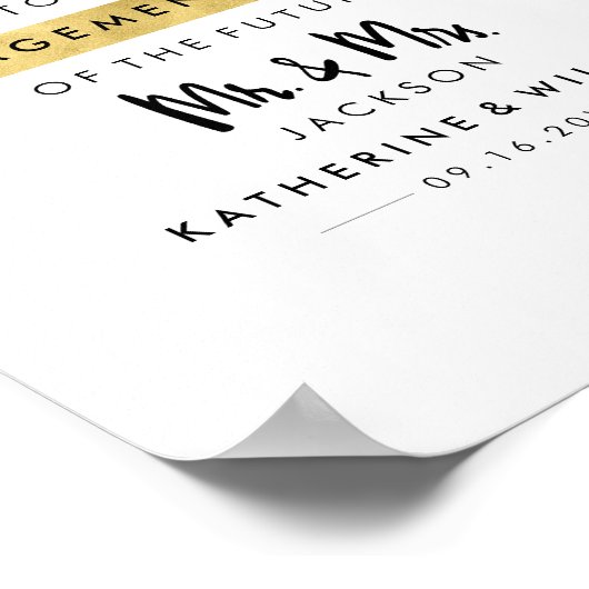 Welkom Verloving Poster Sign Future Mr en Mrs. (Hoek)