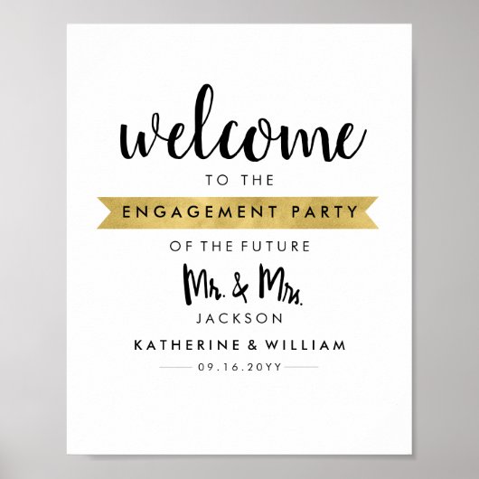 Welkom Verloving Poster Sign Future Mr en Mrs. (Voorkant)