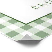 Welkom Vers van de Markt Gingham Bruidsdiner Poster (Hoek)