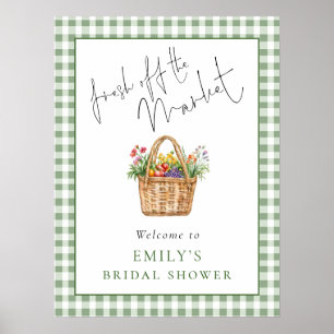 Welkom Vers van de Markt Gingham Bruidsdiner Poster
