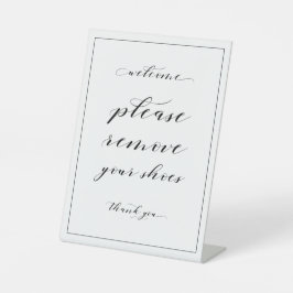 Welkom Verwijder alsjeblieft je schoenen Woodland Reclamebord Met Voetstuk